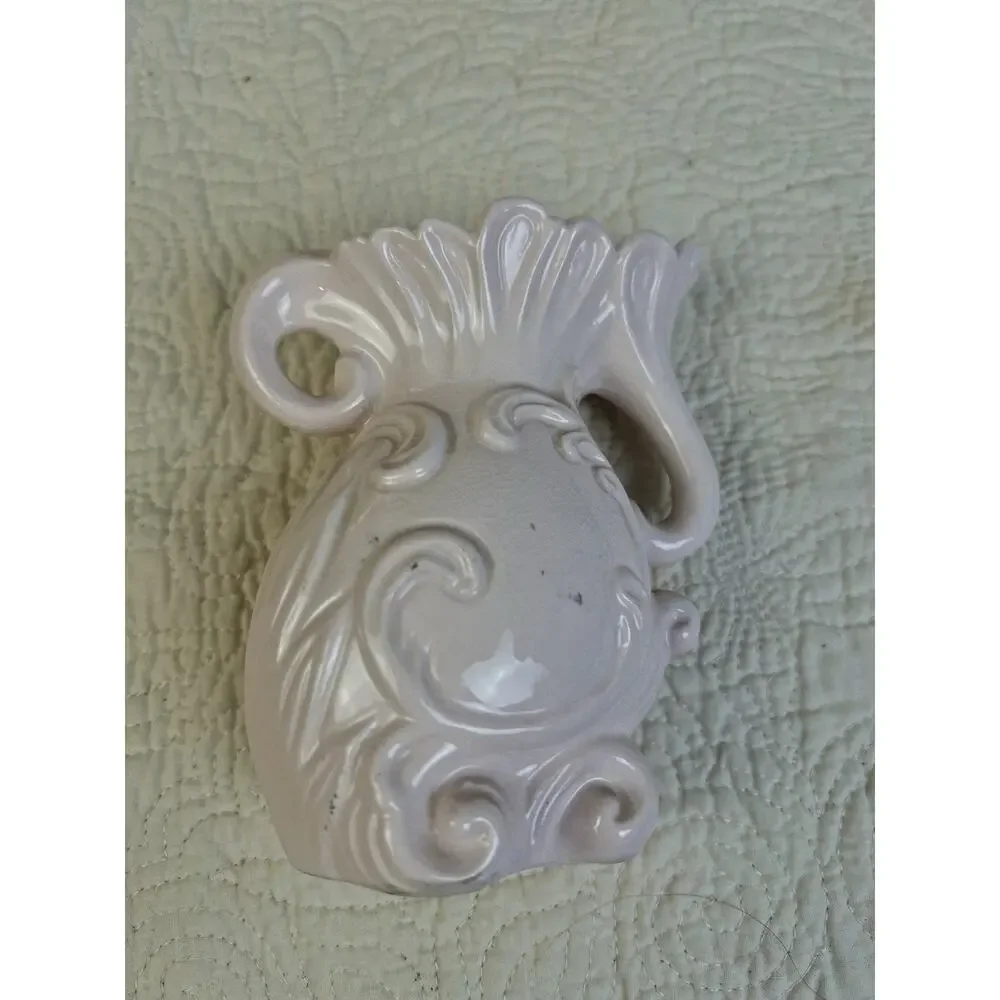 Vintage Porcelain Bud Vase Or Pitcher Gollld Trim 5
